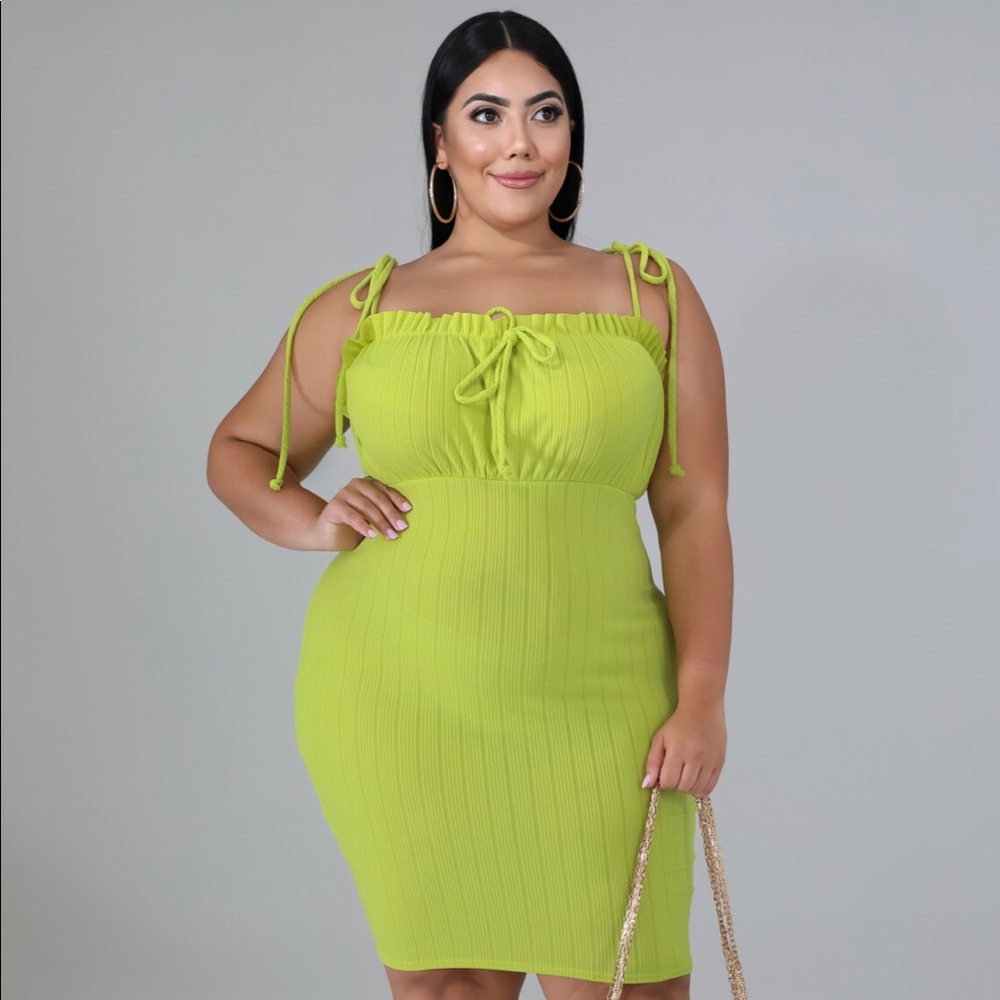 Lime Green Dress Plus Size